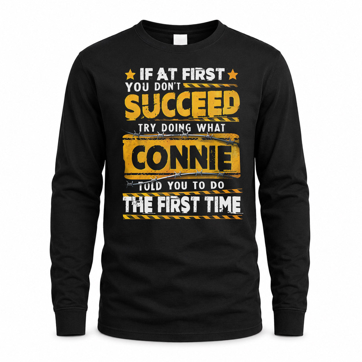 CONNIE TP22-K11-109 - Personalized Funny Quote Apparel “If At First You Don’t Succeed, Try Doing What WANG Told You To Do The First Time”