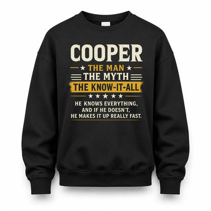COOPER TM90-K04-125 - NAME Legendary Know-It-All Personalized Funny Shirt
