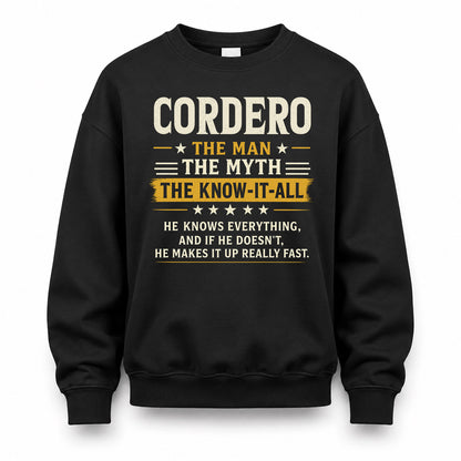 CORDERO TM90-K04-125 - NAME Legendary Know-It-All Personalized Funny Shirt