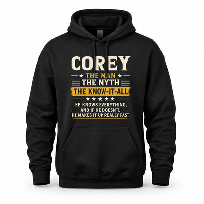 COREY TM90-K04-125 - NAME Legendary Know-It-All Personalized Funny Shirt
