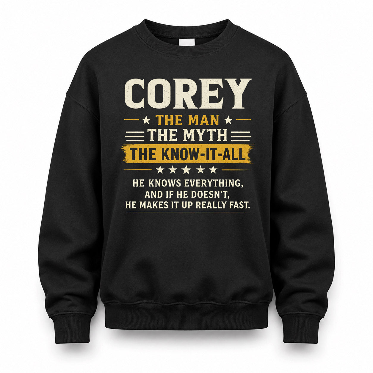 COREY TM90-K04-125 - NAME Legendary Know-It-All Personalized Funny Shirt
