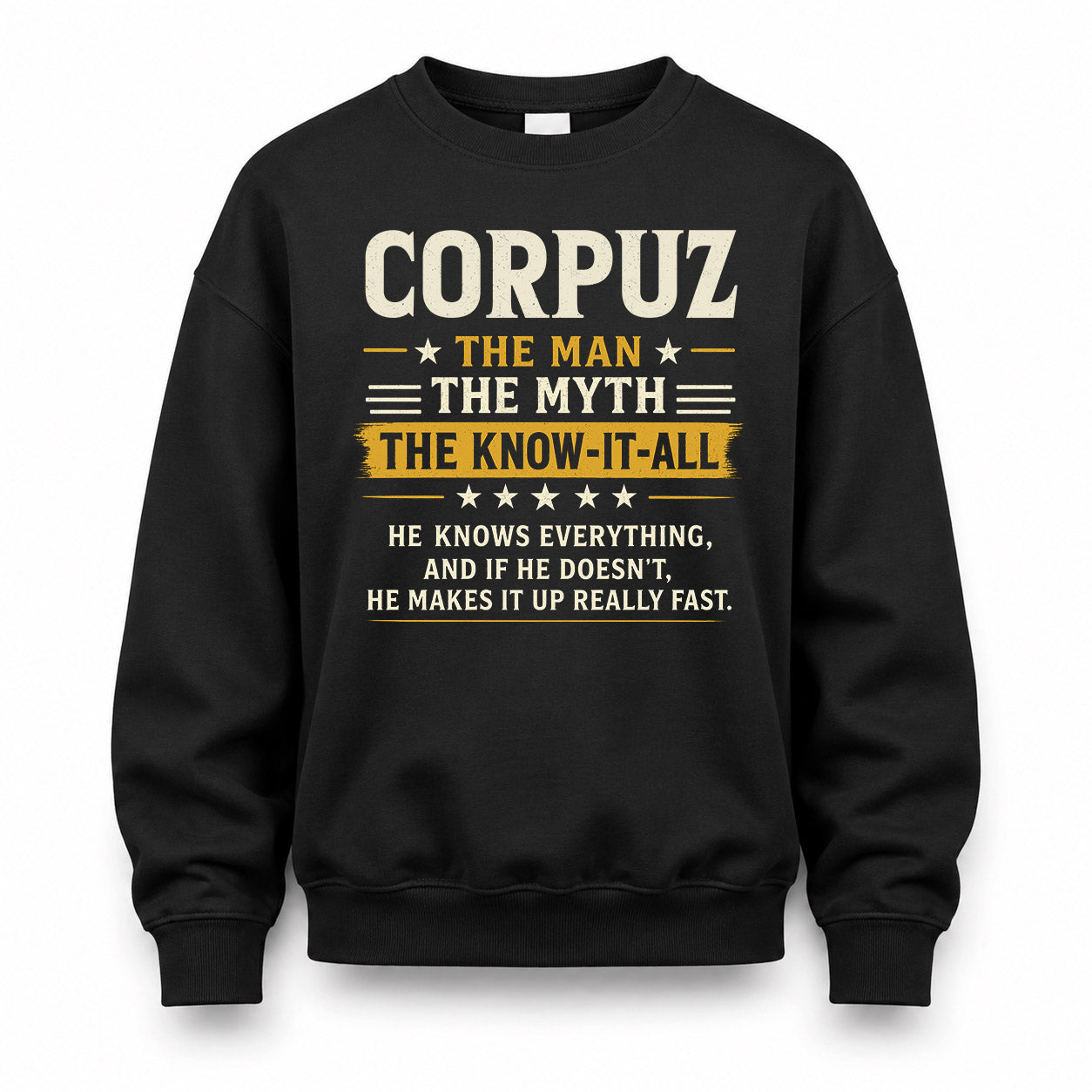 CORPUZ TM90-K04-125 - NAME Legendary Know-It-All Personalized Funny Shirt