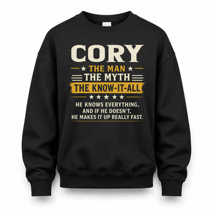CORY TM90-K04-125 - NAME Legendary Know-It-All Personalized Funny Shirt