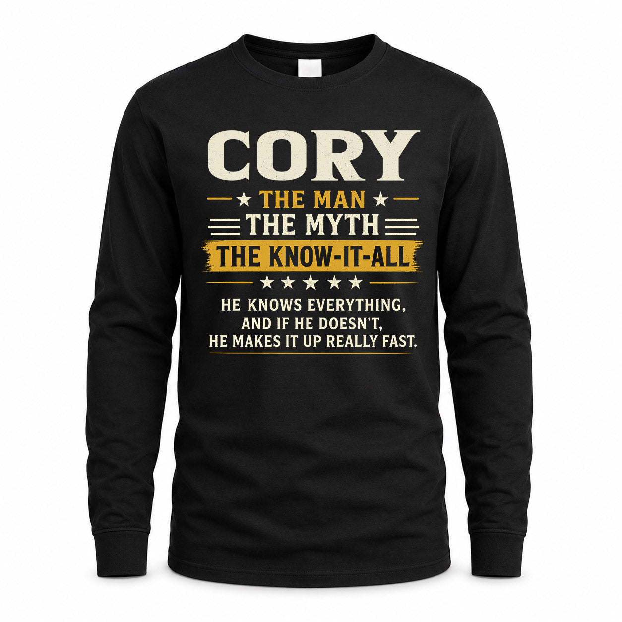 CORY TM90-K04-125 - NAME Legendary Know-It-All Personalized Funny Shirt