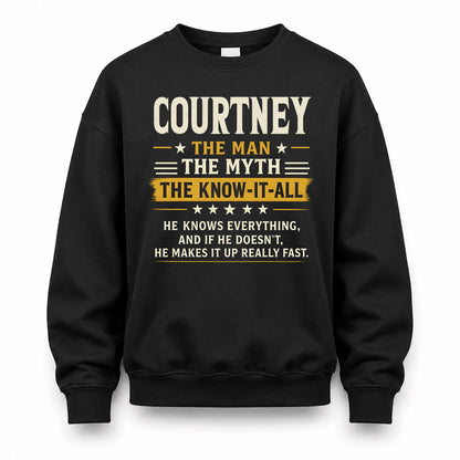 COURTNEY TM90-K04-125 - NAME Legendary Know-It-All Personalized Funny Shirt