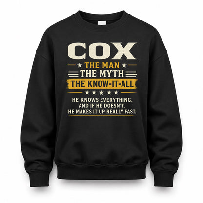 COX TM90-K04-125 - NAME Legendary Know-It-All Personalized Funny Shirt