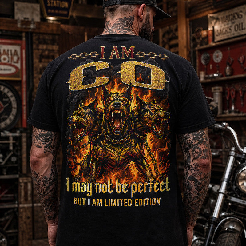 CO MP88-F2-168–Personalized Bold Quote Apparel “I Am NAME I May Not Be Perfect But I Am Limited Edition