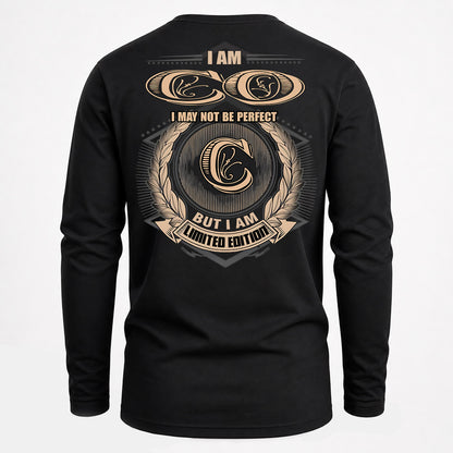 CO PH55-T25-Personalized Name Quote Apparel “I Am NAME May Not Be Perfect But I Am Limited Edition”