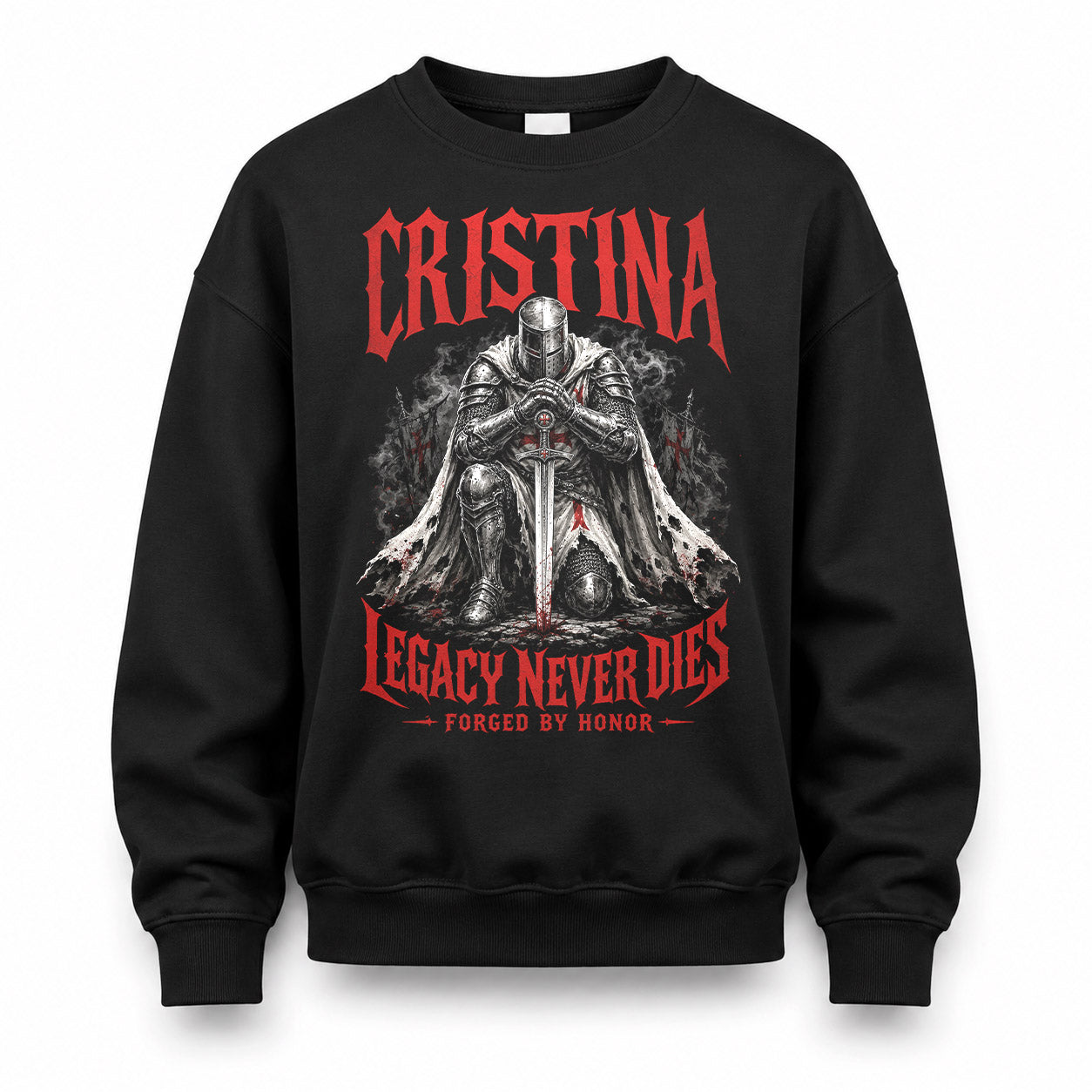 CRISTINA HS90-K04-109 - NAME Legacy Never Dies Forged By Honor Personalized Knight