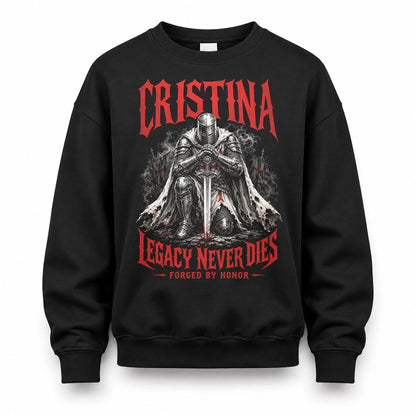 CRISTINA HS90-K04-109 - NAME Legacy Never Dies Forged By Honor Personalized Knight