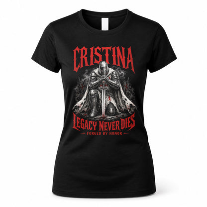 CRISTINA HS90-K04-109 - NAME Legacy Never Dies Forged By Honor Personalized Knight