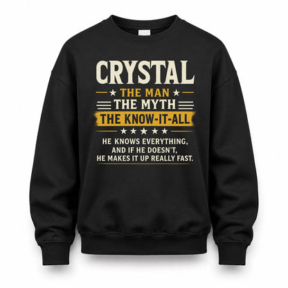 CRYSTAL TM90-K04-125 - NAME Legendary Know-It-All Personalized Funny Shirt