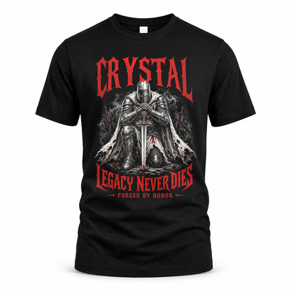 CRYSTAL HS90-K04-109 - NAME Legacy Never Dies Forged By Honor Personalized Knight