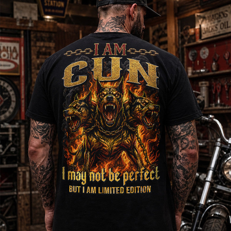 CUN MP88-F2-168–Personalized Bold Quote Apparel “I Am NAME I May Not Be Perfect But I Am Limited Edition