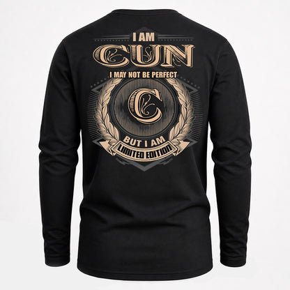 CUN PH55-T25-Personalized Name Quote Apparel “I Am NAME May Not Be Perfect But I Am Limited Edition”