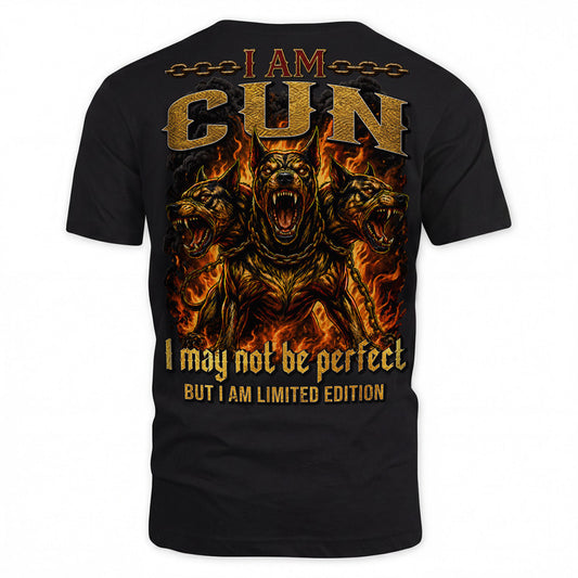 CUN MP88-F2-168–Personalized Bold Quote Apparel “I Am NAME I May Not Be Perfect But I Am Limited Edition
