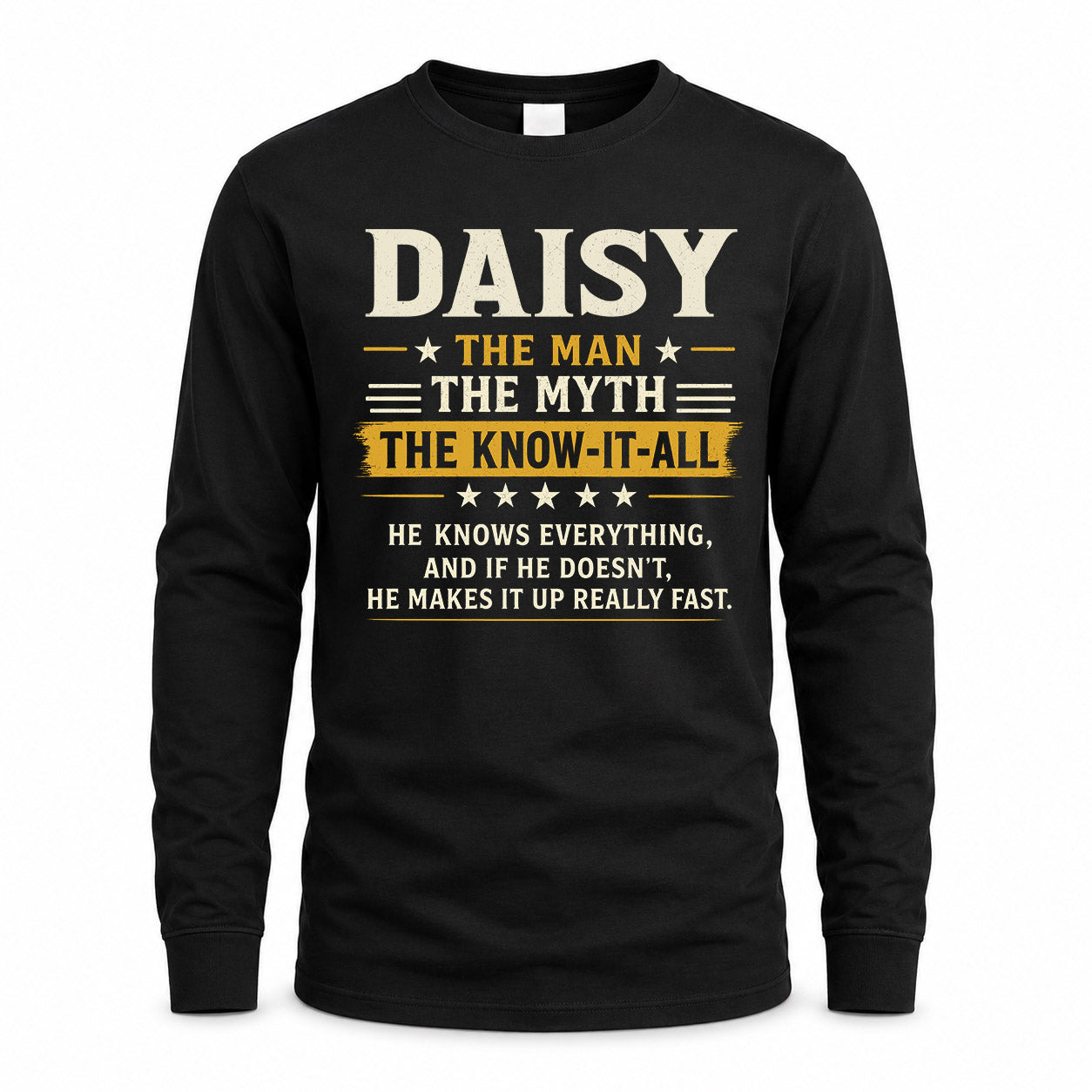 DAISY TM90-K04-125 - NAME Legendary Know-It-All Personalized Funny Shirt