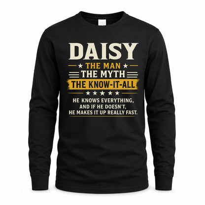 DAISY TM90-K04-125 - NAME Legendary Know-It-All Personalized Funny Shirt