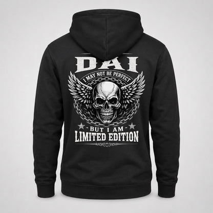 DAI P01-K24-229 – Personalized Skull Graphic Apparel “I Am NAME I May Not Be Perfect But I Am Limited Edition”
