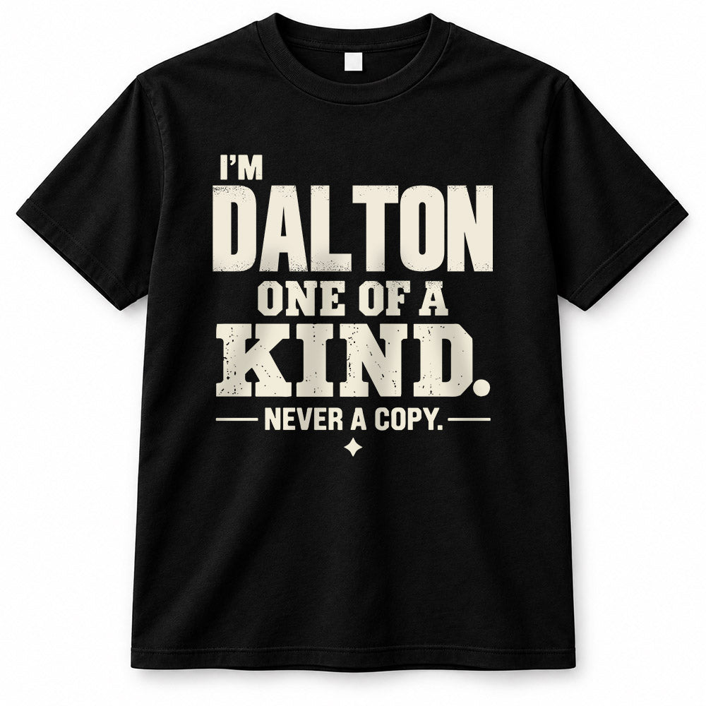 DALTON P6-K4-228 Personalized Funny Quote Apparel “I’m NAME – One of a Kind, Never a Copy”