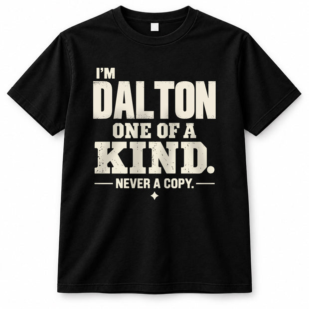 DALTON P6-K4-228 Personalized Funny Quote Apparel “I’m NAME – One of a Kind, Never a Copy”