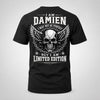 DAMIEN P01-K24-229 – Personalized Skull Graphic Apparel “I Am NAME I May Not Be Perfect But I Am Limited Edition”