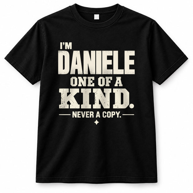 DANIELE P6-K4-228 Personalized Funny Quote Apparel “I’m NAME – One of a Kind, Never a Copy”