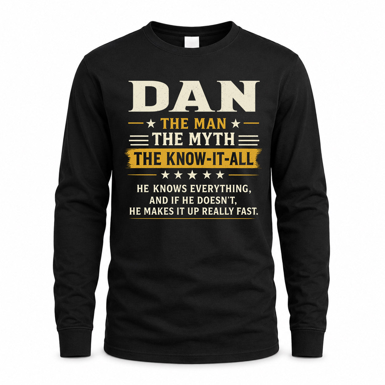 DAN TM90-K04-125 - NAME Legendary Know-It-All Personalized Funny Shirt