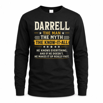 DARRELL TM90-K04-125 - NAME Legendary Know-It-All Personalized Funny Shirt