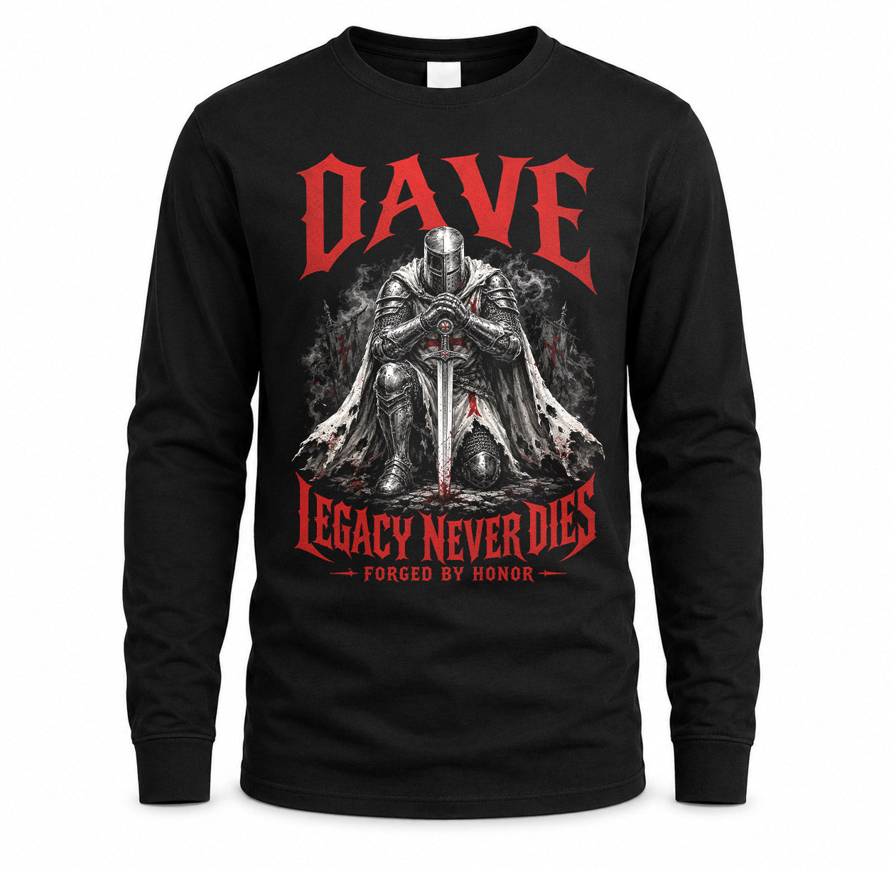 DAVE HS90-K04-109 - NAME Legacy Never Dies Forged By Honor Personalized Knight