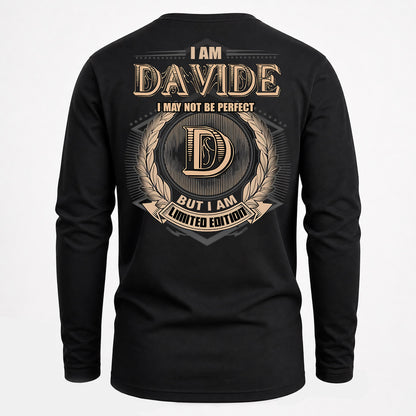 DAVIDE PH55-T25-Personalized Name Quote Apparel “I Am NAME May Not Be Perfect But I Am Limited Edition”