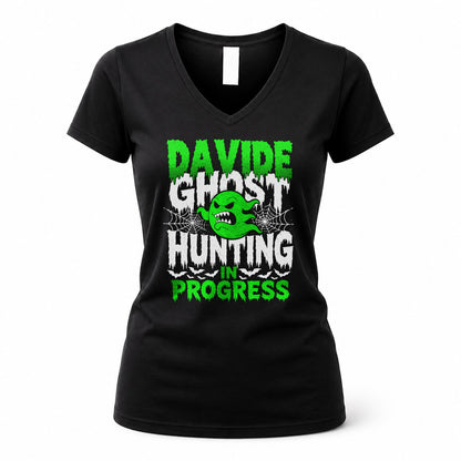 DAVIDE HW22-K06-109 - NAME Ghost Hunting In Progress Personalized Halloween Shirt