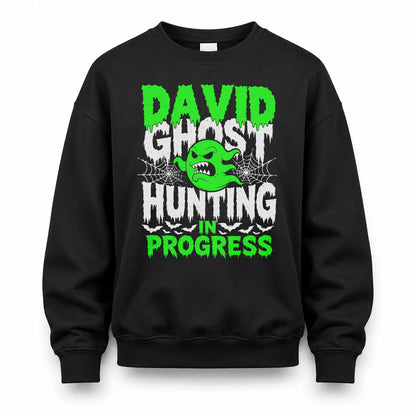 DAVID HW22-K06-109 - NAME Ghost Hunting In Progress Personalized Halloween Shirt