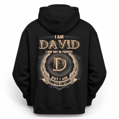 DAVID PH55-T25-Personalized Name Quote Apparel “I Am NAME May Not Be Perfect But I Am Limited Edition”