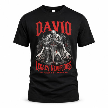 DAVID HS90-K04-109 - NAME Legacy Never Dies Forged By Honor Personalized Knight