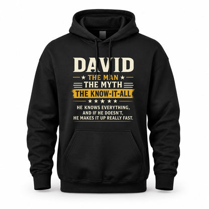 DAVID TM90-K04-125 - NAME Legendary Know-It-All Personalized Funny Shirt