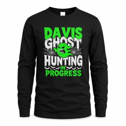 DAVIS HW22-K06-109 - NAME Ghost Hunting In Progress Personalized Halloween Shirt