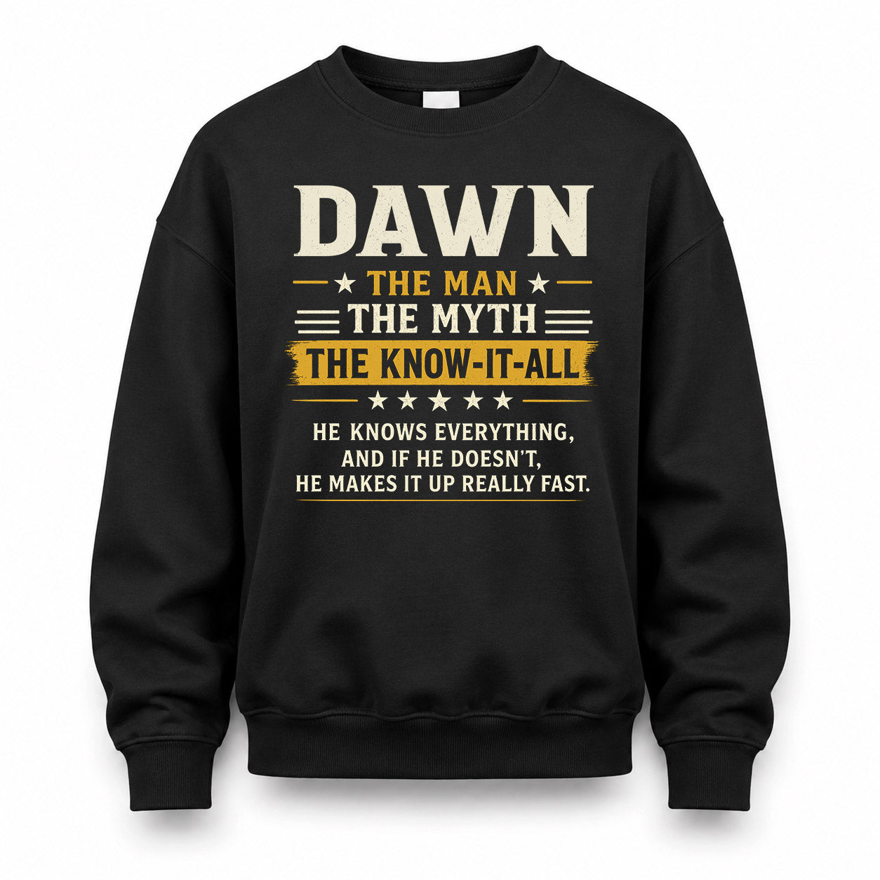 DAWN TM90-K04-125 - NAME Legendary Know-It-All Personalized Funny Shirt
