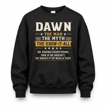 DAWN TM90-K04-125 - NAME Legendary Know-It-All Personalized Funny Shirt