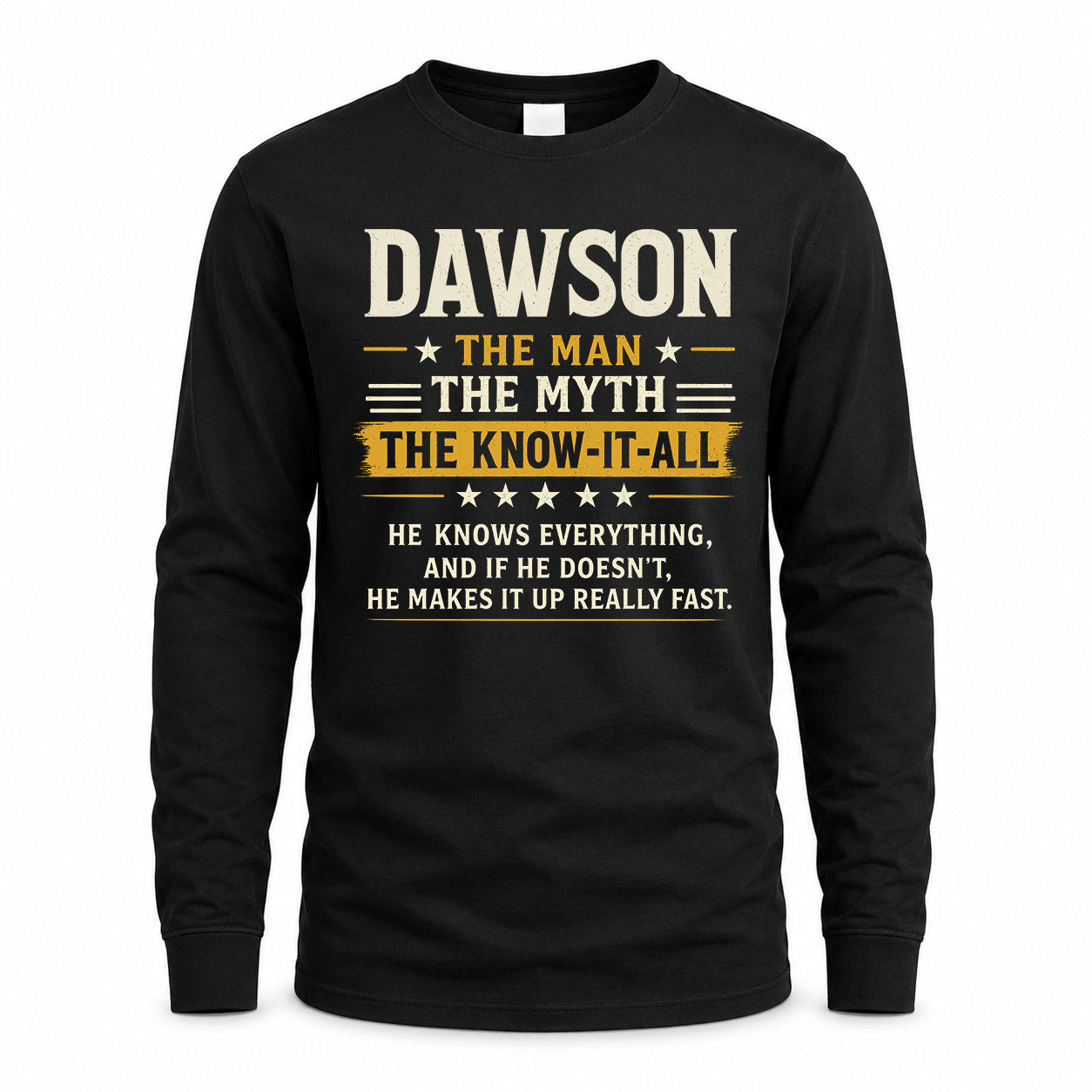 DAWSON TM90-K04-125 - NAME Legendary Know-It-All Personalized Funny Shirt