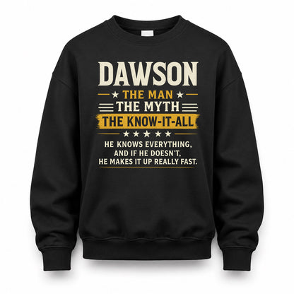 DAWSON TM90-K04-125 - NAME Legendary Know-It-All Personalized Funny Shirt
