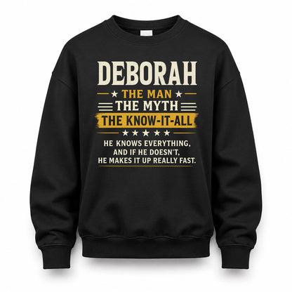 DEBORAH TM90-K04-125 - NAME Legendary Know-It-All Personalized Funny Shirt