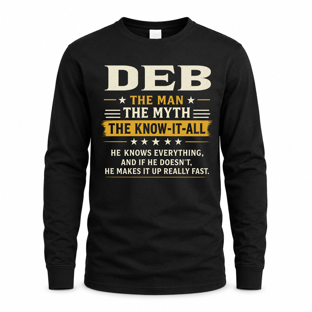 DEB TM90-K04-125 - NAME Legendary Know-It-All Personalized Funny Shirt