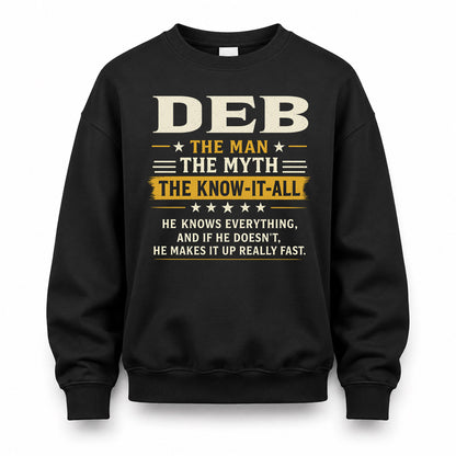 DEB TM90-K04-125 - NAME Legendary Know-It-All Personalized Funny Shirt