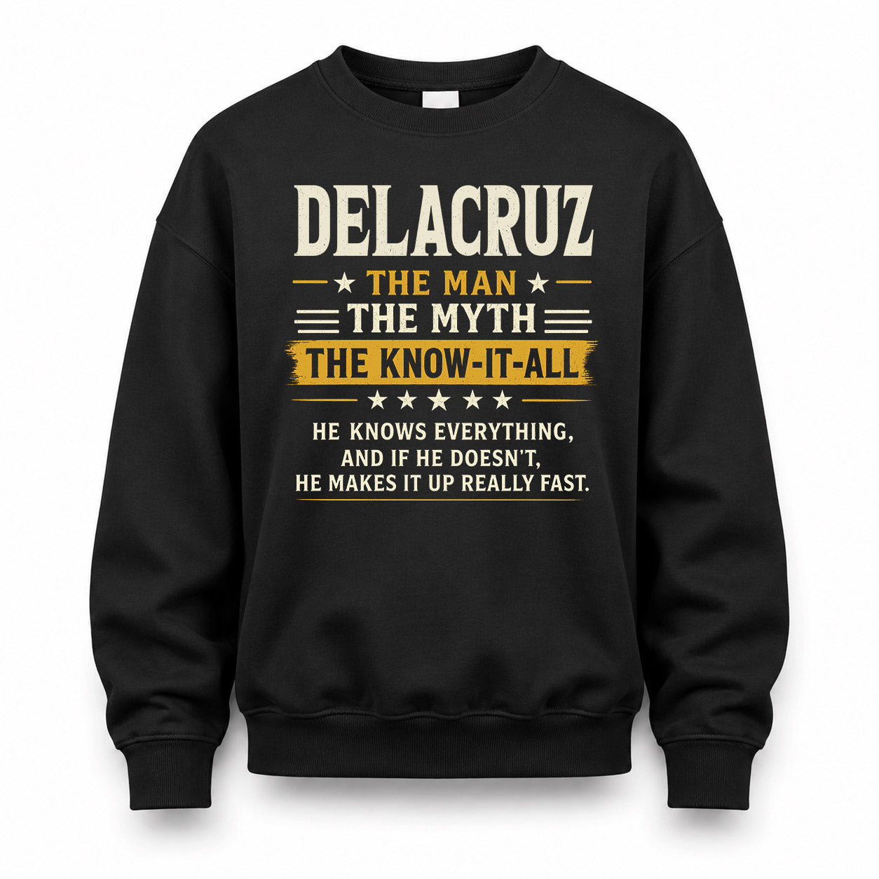 DELACRUZ TM90-K04-125 - NAME Legendary Know-It-All Personalized Funny Shirt