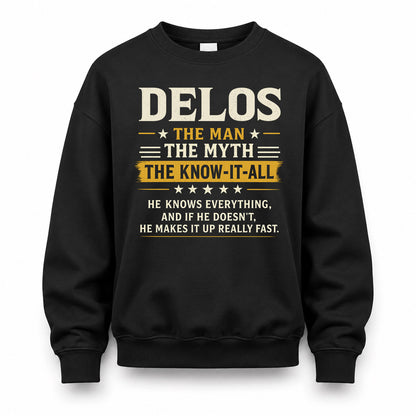 DELOS TM90-K04-125 - NAME Legendary Know-It-All Personalized Funny Shirt