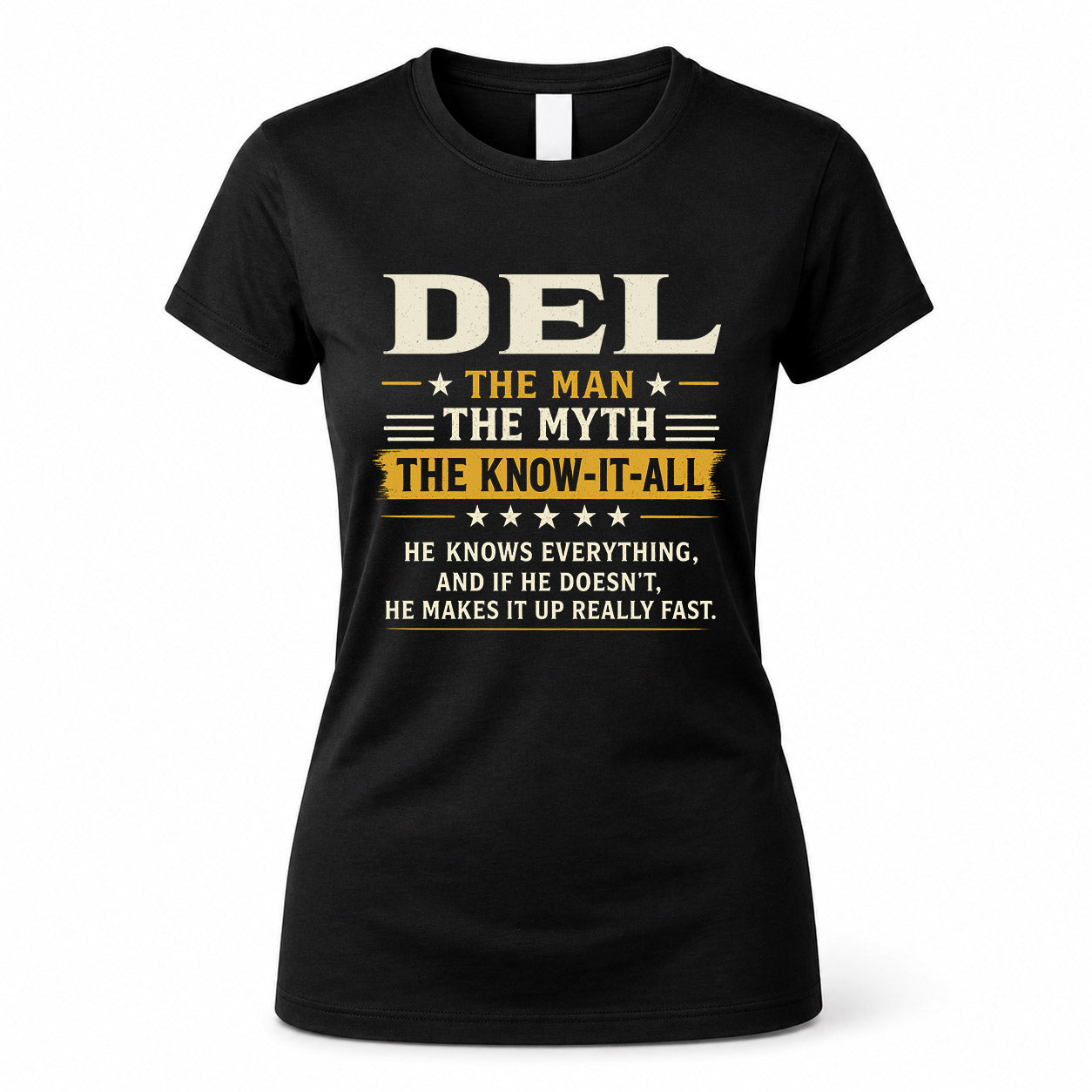 DEL TM90-K04-125 - NAME Legendary Know-It-All Personalized Funny Shirt
