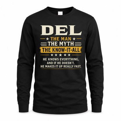 DEL TM90-K04-125 - NAME Legendary Know-It-All Personalized Funny Shirt
