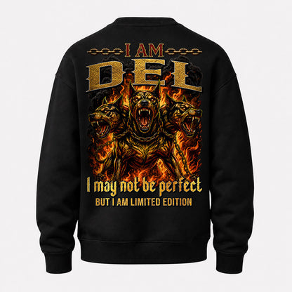 DEL MP88-F2-168–Personalized Bold Quote Apparel “I Am NAME I May Not Be Perfect But I Am Limited Edition