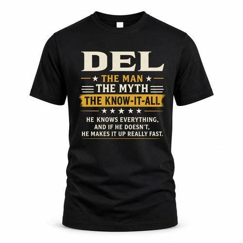 DEL TM90-K04-125 - NAME Legendary Know-It-All Personalized Funny Shirt